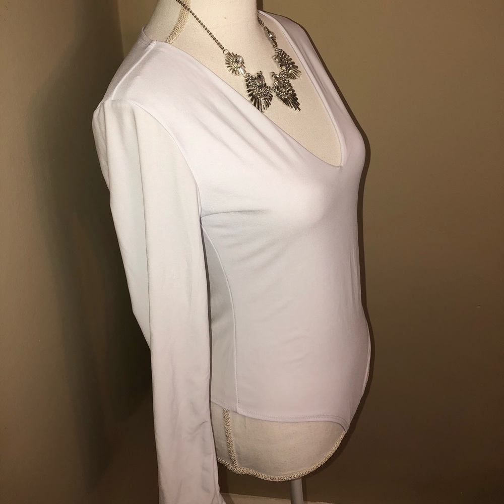 White V Neck Bodysuit - Picture 8 of 8